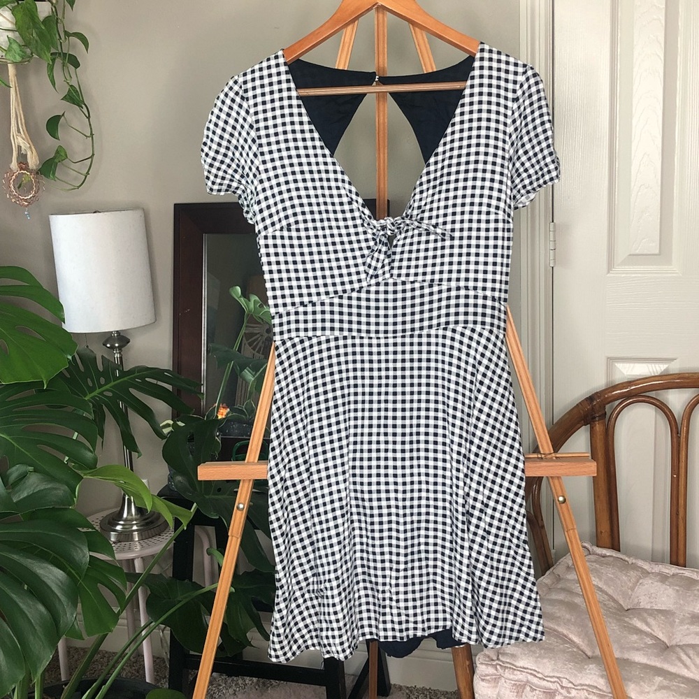 Abercrombie & Fitch navy gingham dress